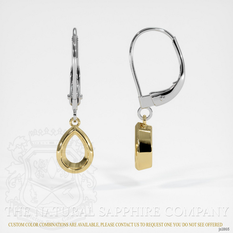 14K Yellow & White Bezel Earring Setting