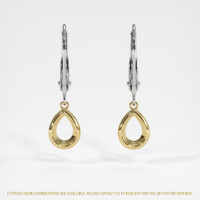 14K Yellow & White Bezel Earring Setting Image