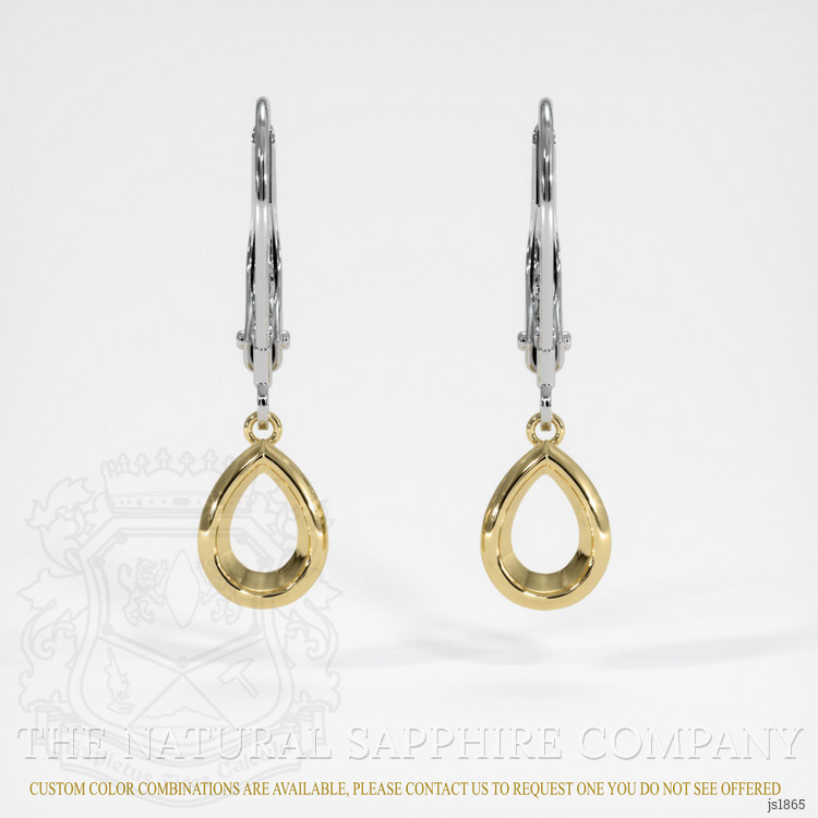 14K Yellow & White Bezel Earring Setting