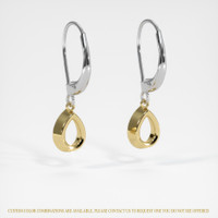 14K Yellow & White Bezel Earring Setting Image