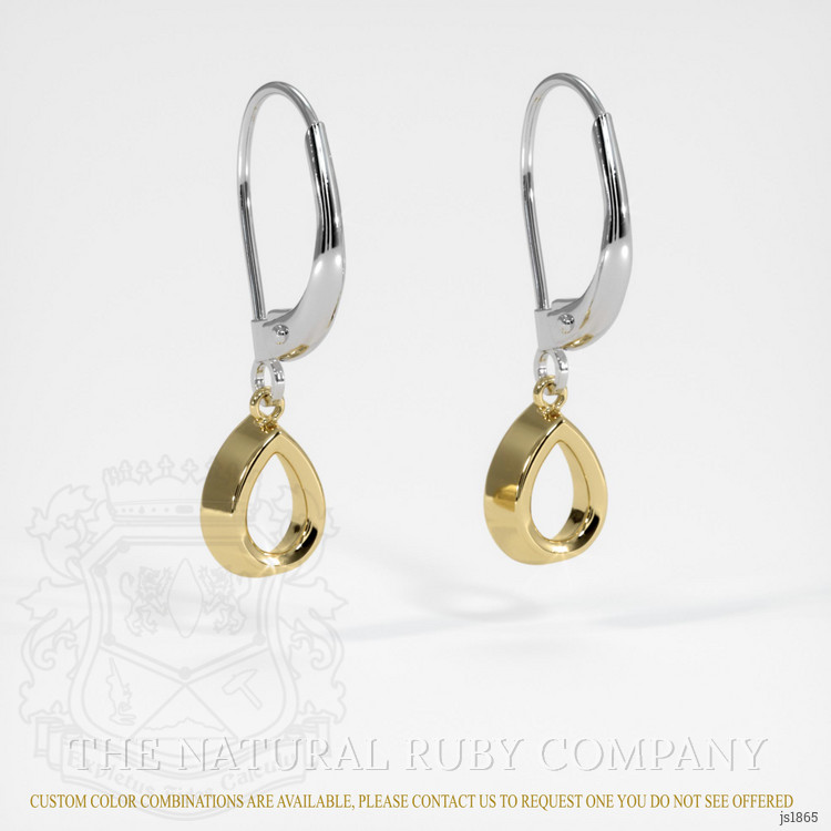 14K Yellow & White Bezel Earring Setting