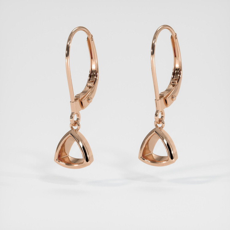 14K Rose Gold Bezel Earring Setting