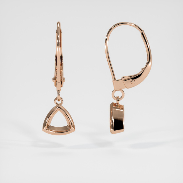 14K Rose Gold Bezel Earring Setting