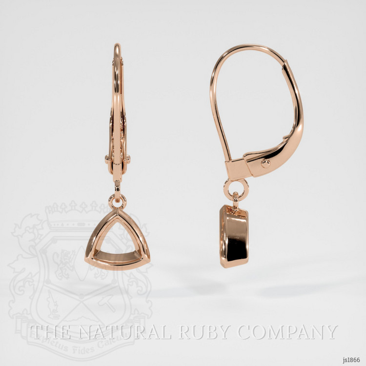 14K Rose Gold Bezel Earring Setting