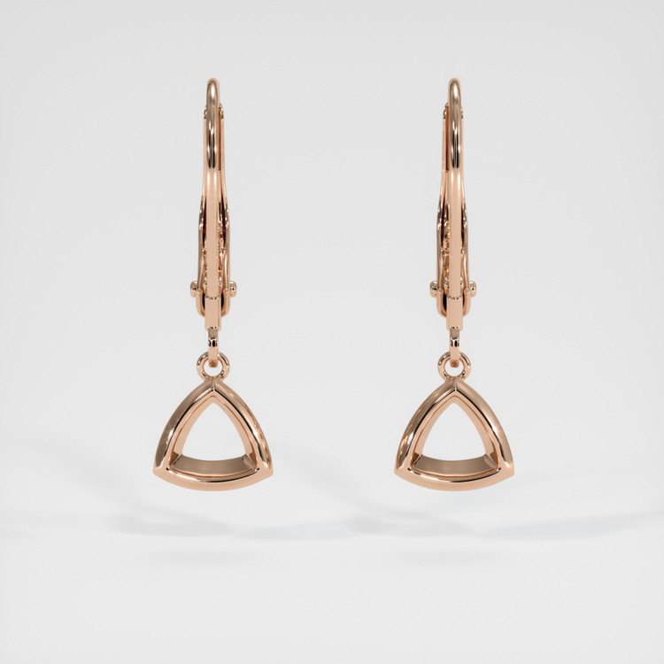 14K Rose Gold Bezel Earring Setting