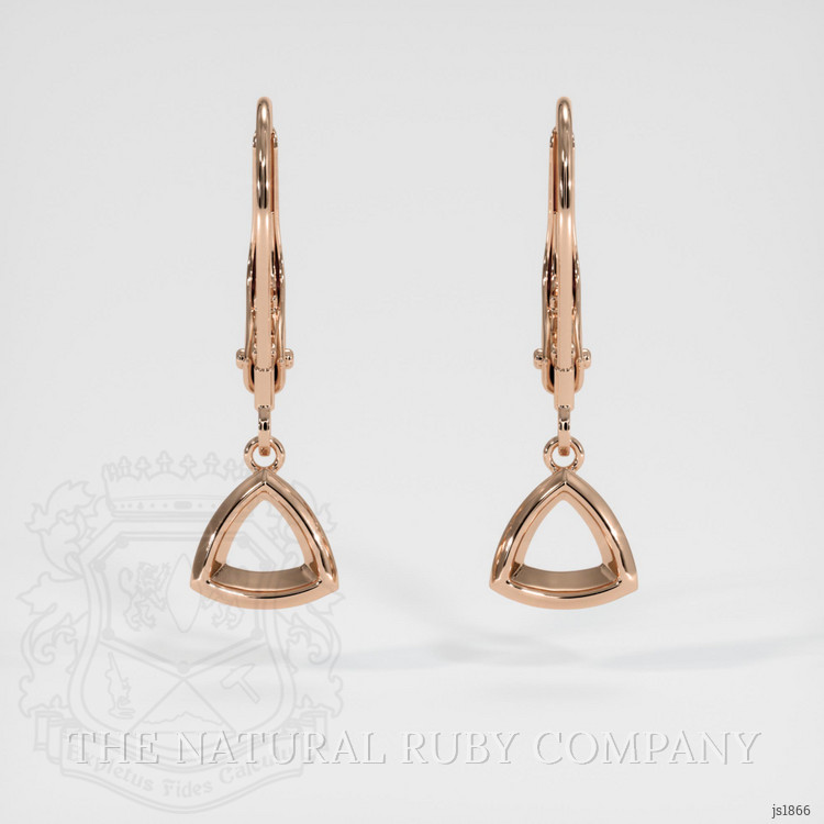 14K Rose Gold Bezel Earring Setting