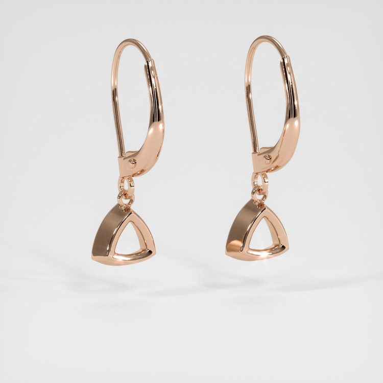 14K Rose Gold Bezel Earring Setting