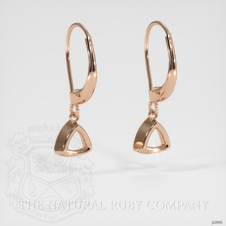 14K Rose Gold Bezel Earring Setting