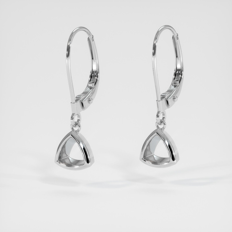 14K White Gold Bezel Earring Setting