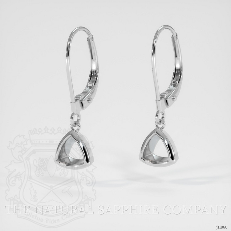 14K White Gold Bezel Earring Setting