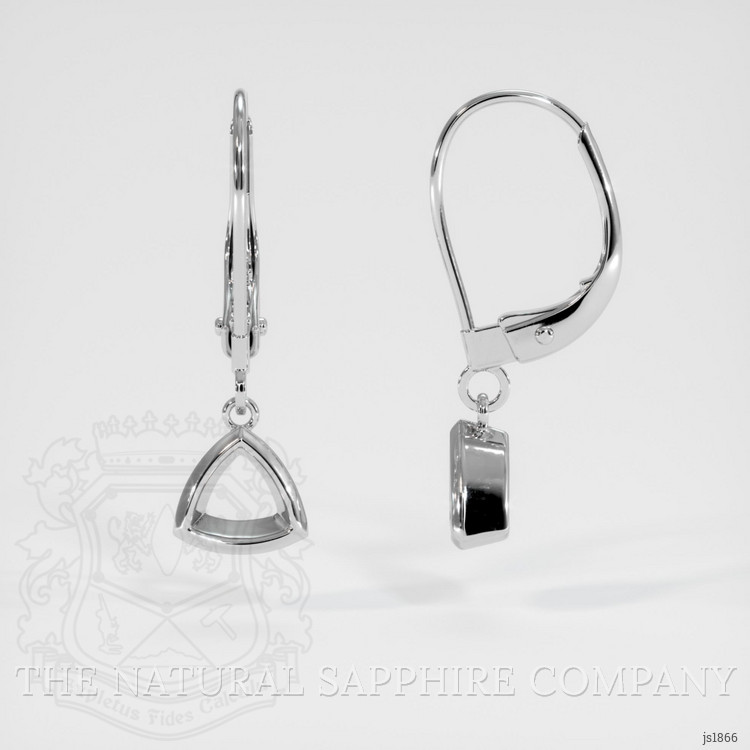 14K White Gold Bezel Earring Setting