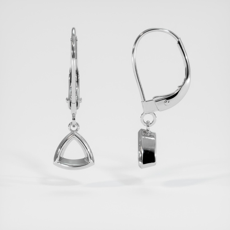 14K White Gold Bezel Earring Setting