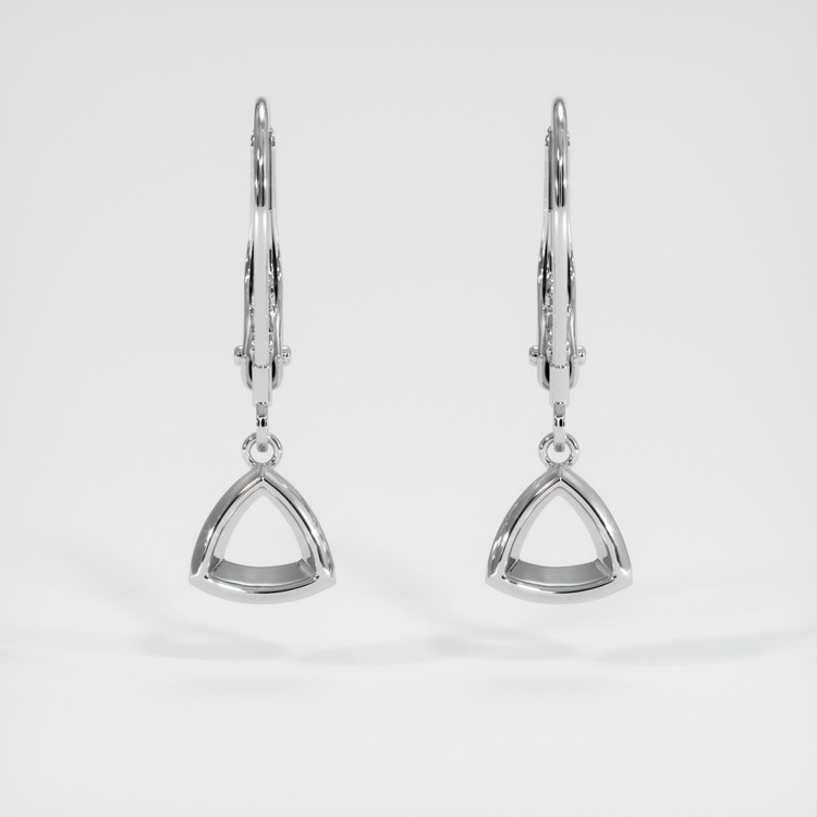 14K White Gold Bezel Earring Setting