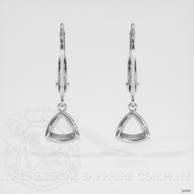 14K White Gold Bezel Earring Setting
