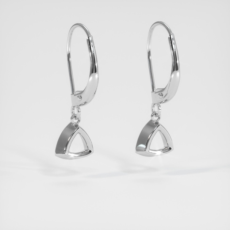 14K White Gold Bezel Earring Setting