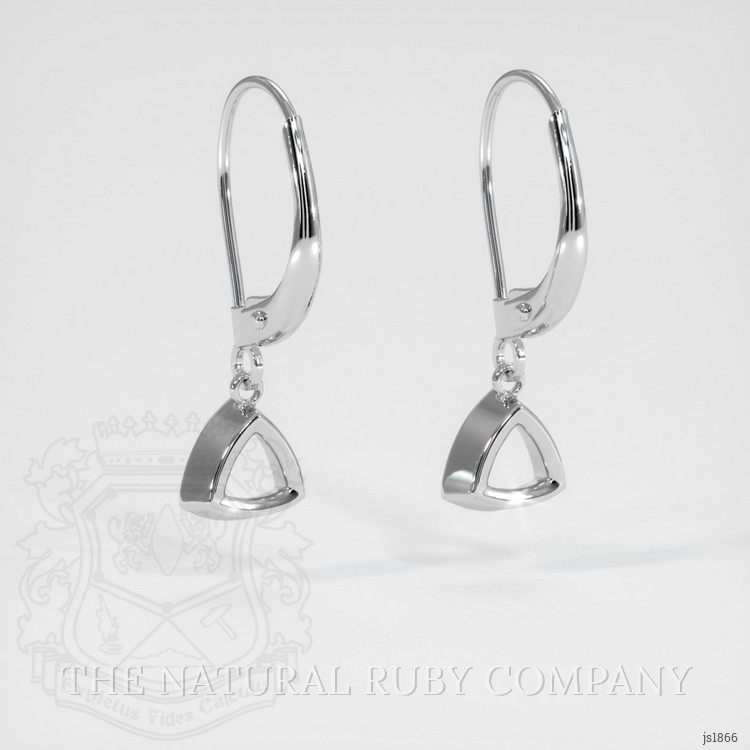 14K White Gold Bezel Earring Setting