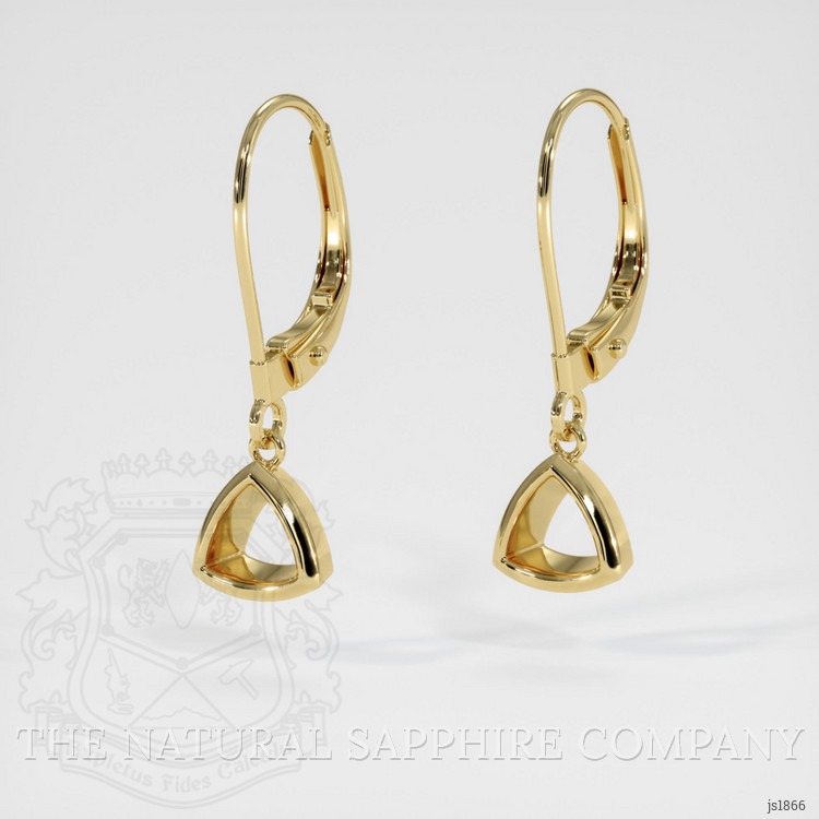 14K Yellow Gold Bezel Earring Setting