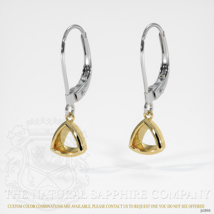 14K Yellow & White Bezel Earring Setting