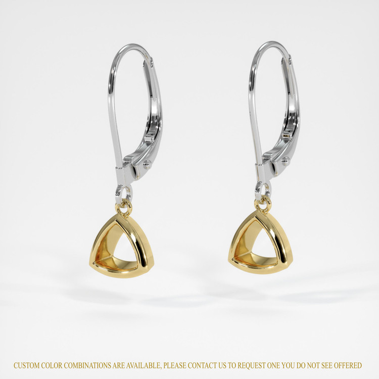 14K Yellow & White Bezel Earring Setting