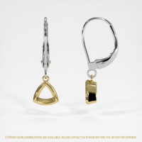 14K Yellow & White Bezel Earring Setting Image