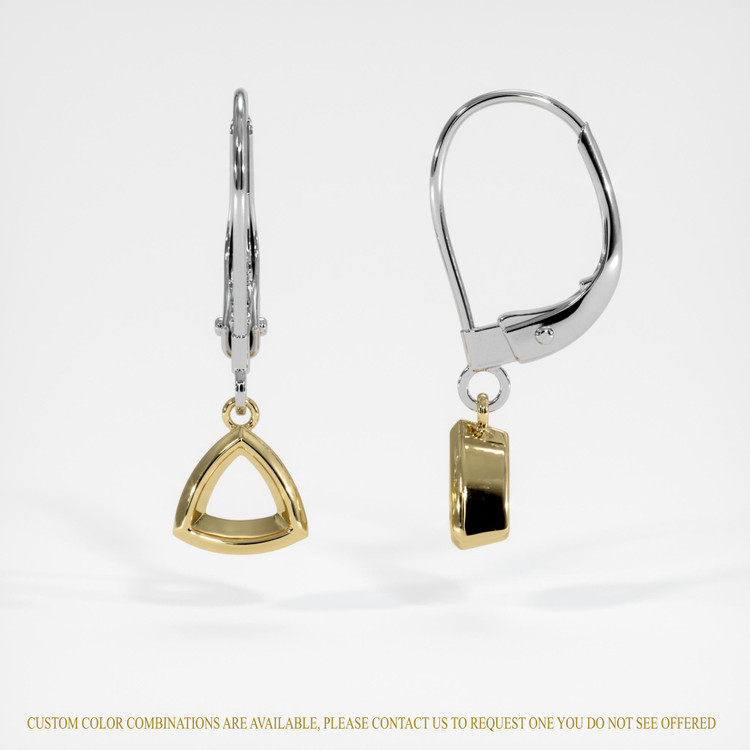 14K Yellow & White Bezel Earring Setting