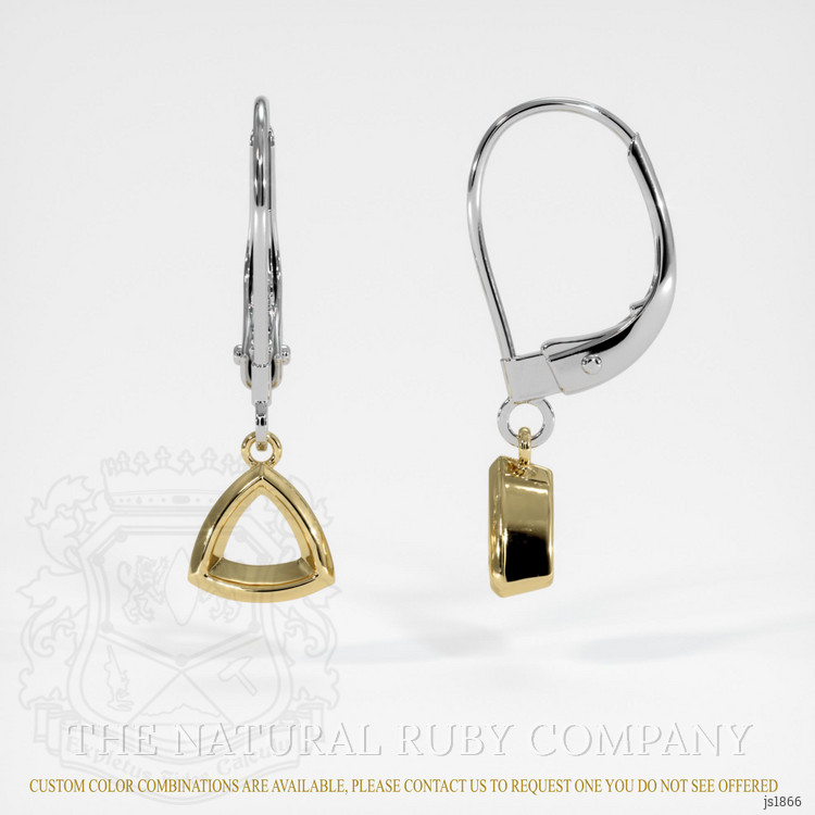 14K Yellow & White Bezel Earring Setting