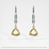 14K Yellow & White Bezel Earring Setting Image