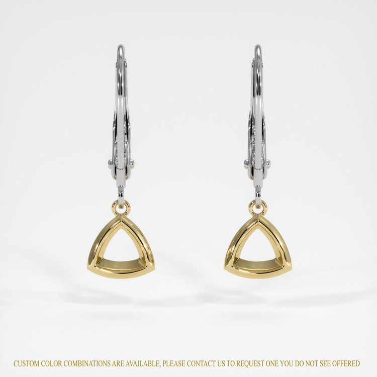 14K Yellow & White Bezel Earring Setting