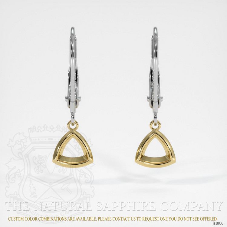 14K Yellow & White Bezel Earring Setting