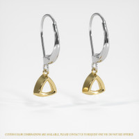 14K Yellow & White Bezel Earring Setting Image