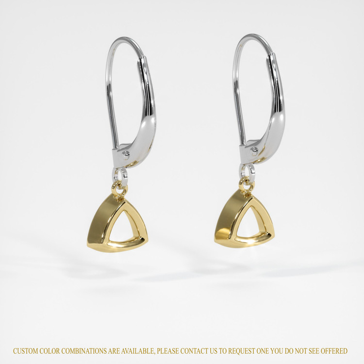 14K Yellow & White Bezel Earring Setting