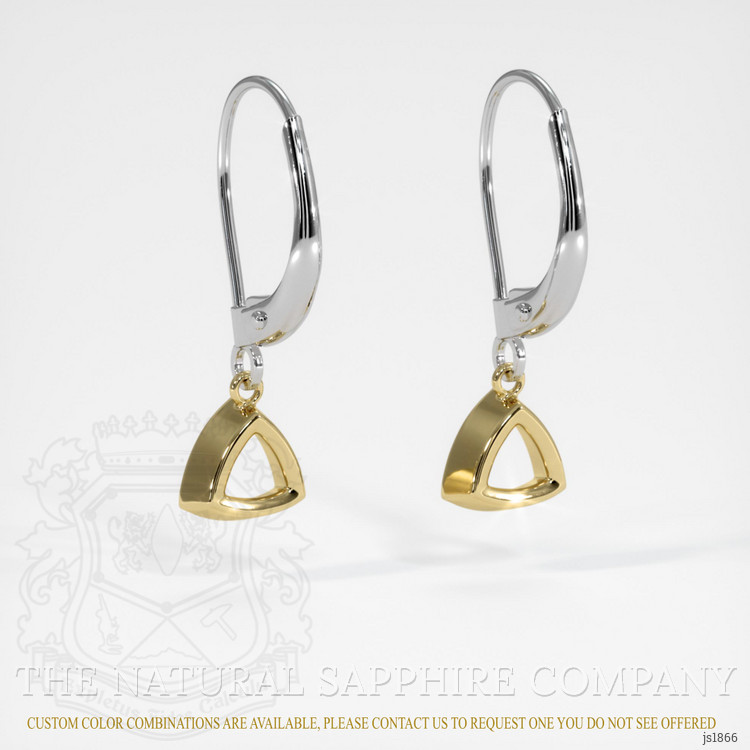 14K Yellow & White Bezel Earring Setting