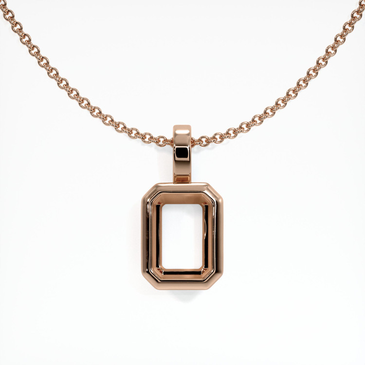 14K Rose Gold Bezel Pendant Setting