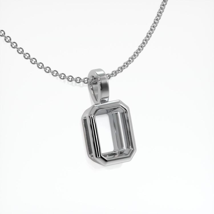 14K White Gold Bezel Pendant Setting