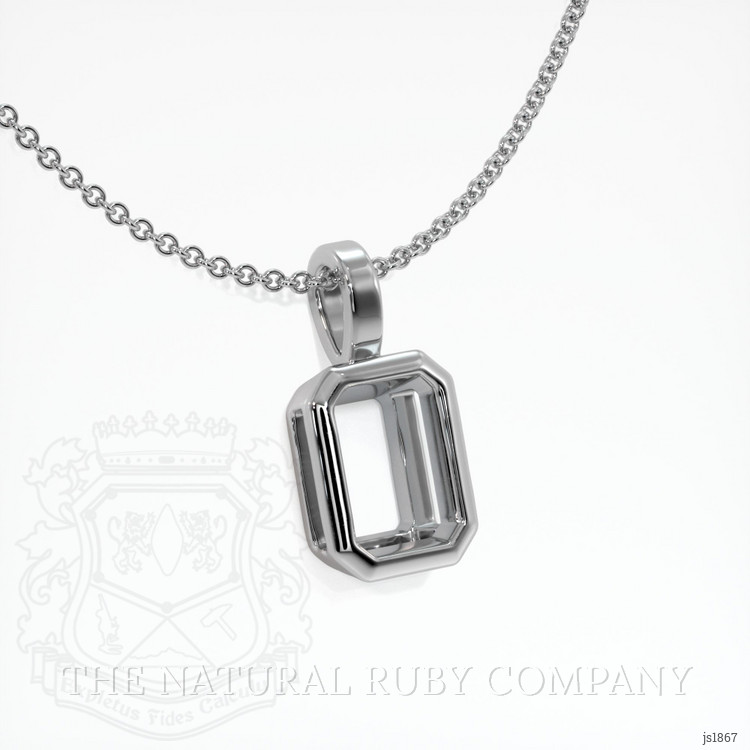 14K White Gold Bezel Pendant Setting