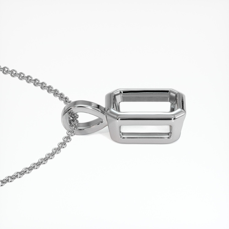 14K White Gold Bezel Pendant Setting