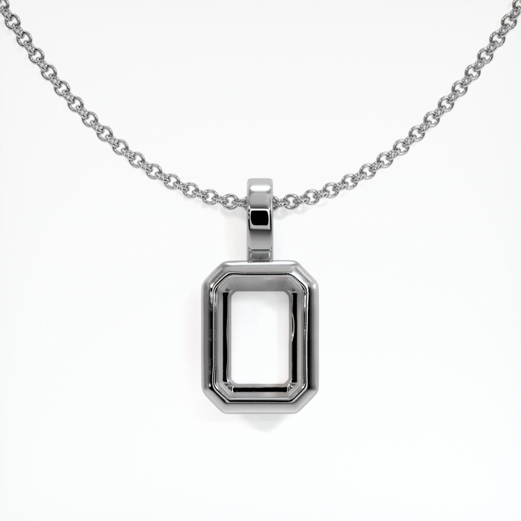 18K White Gold Bezel Pendant Setting