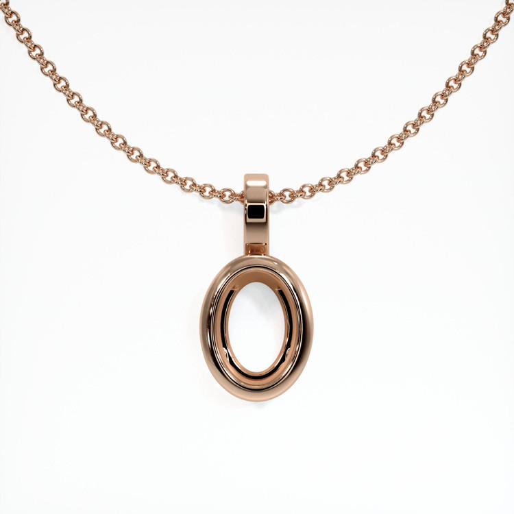 14K Rose Gold Bezel Pendant Setting