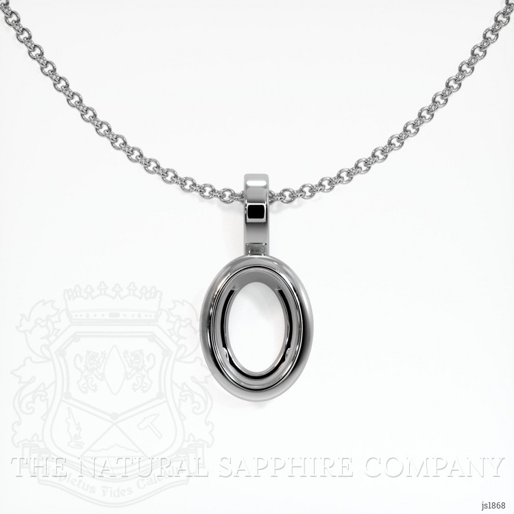 14K White Gold Bezel Pendant Setting