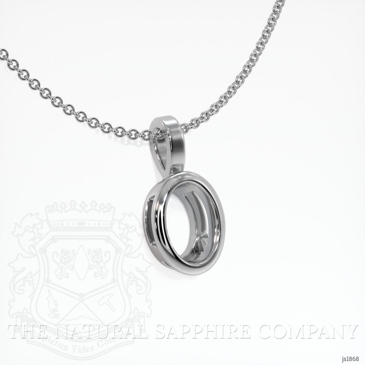 14K White Gold Bezel Pendant Setting