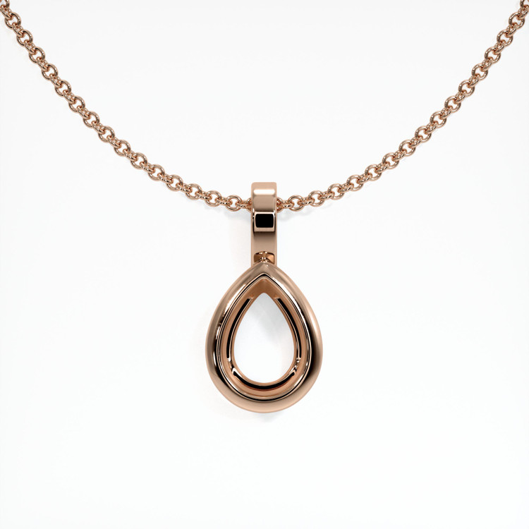 14K Rose Gold Bezel Pendant Setting
