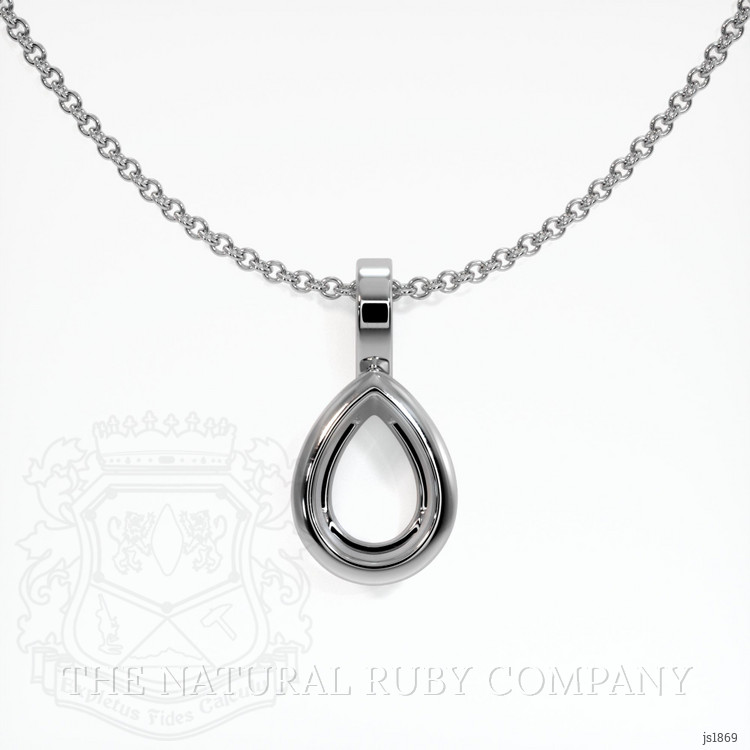 18K White Gold Bezel Pendant Setting