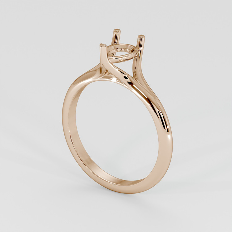 18K Rose Gold Solitaire Ring Setting
