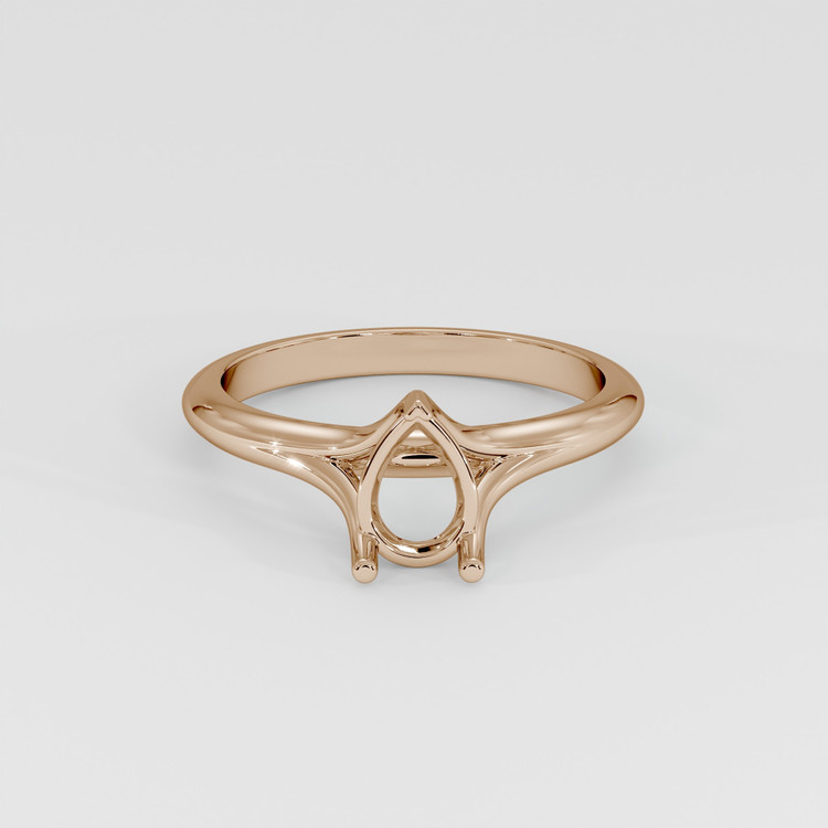 18K Rose Gold Solitaire Ring Setting