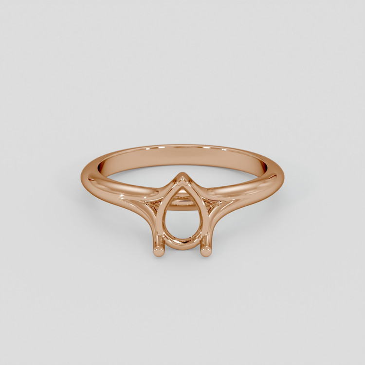 18K Rose Gold Solitaire Ring Setting