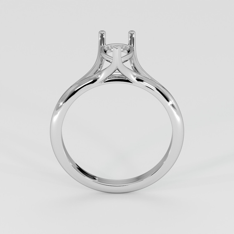 14K White Gold Solitaire Ring Setting