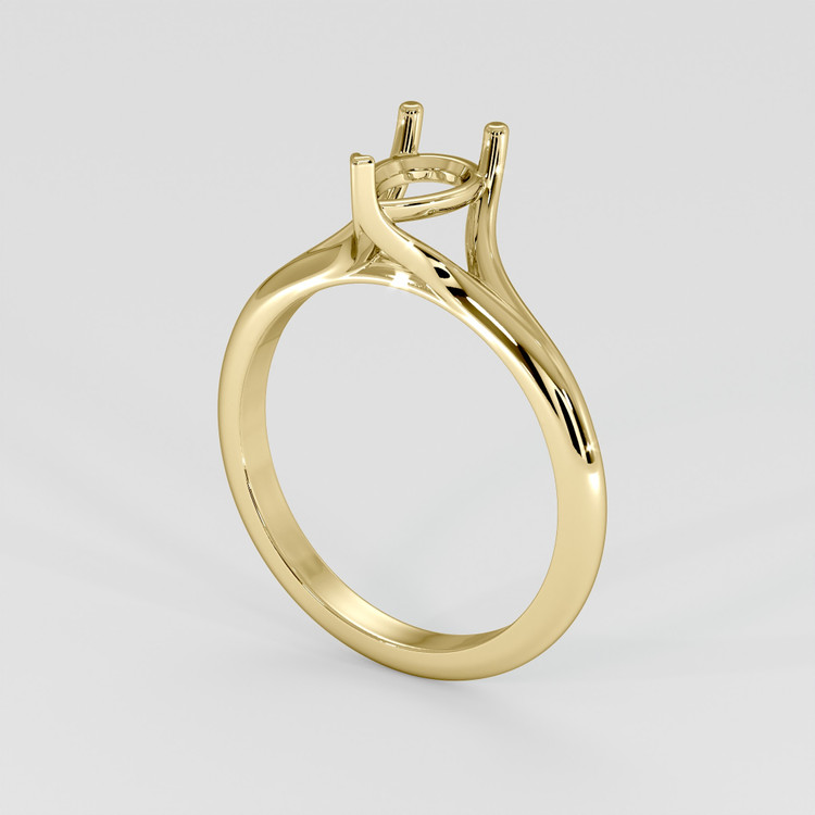 18K Yellow Gold Solitaire Ring Setting