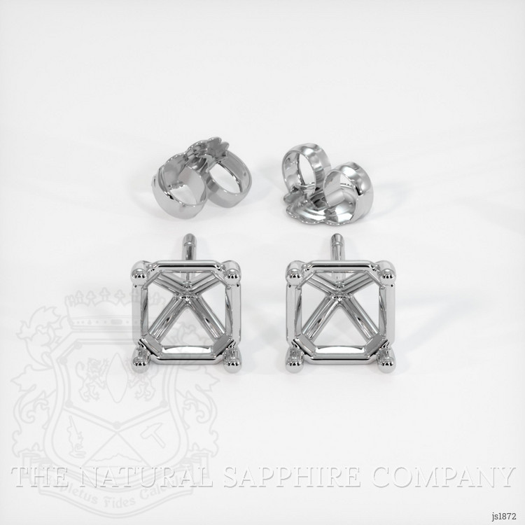14K White Gold Studs Earring Setting