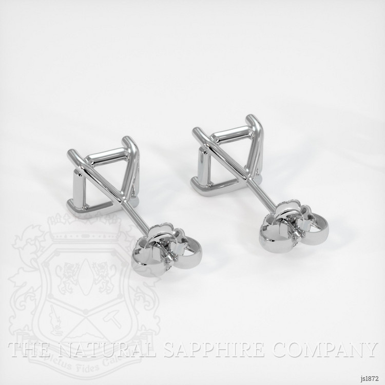 14K White Gold Studs Earring Setting