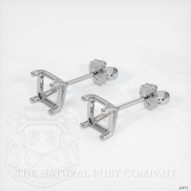 18K White Gold Studs Earring Setting